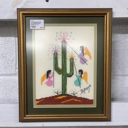 TED DEGRAZIA FOLK ART ANGEL CROSS STITCH 11 X 13