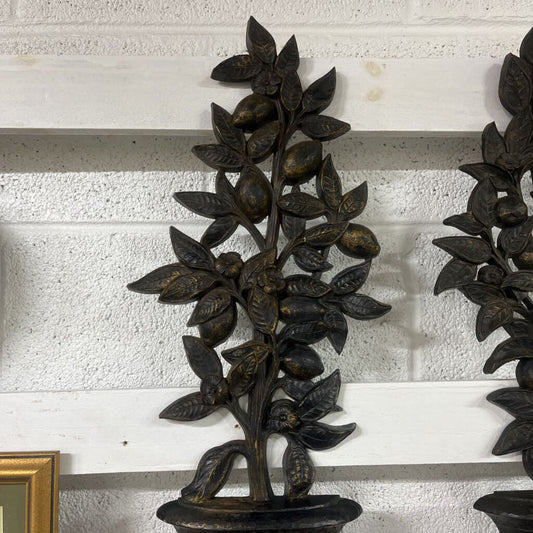 PAIR HOME INTERIOR FRUIT TREES WALL DECOR