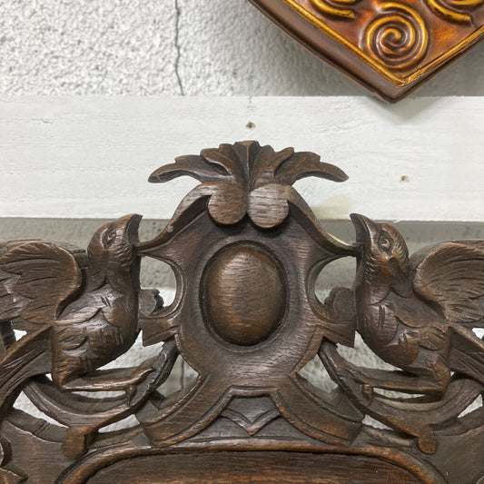 ANTIQUE OAK OLD BARLEY TWIST MIRROR