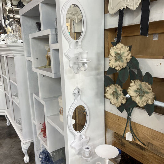 Pair Mirror White Wall Sconce