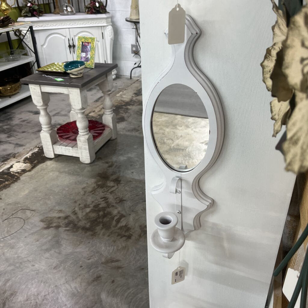 Pair Mirror White Wall Sconce