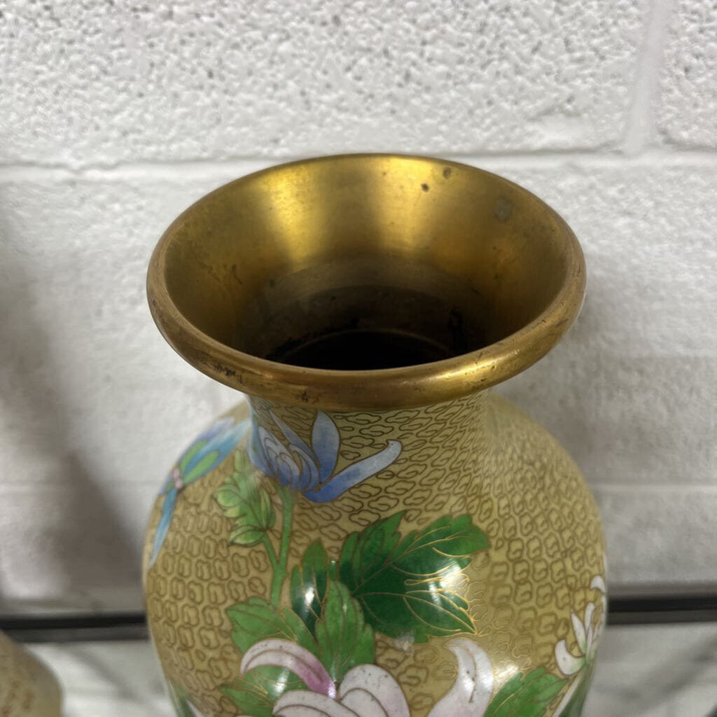 Vtg Cloisonne Chinoiserie Vase
