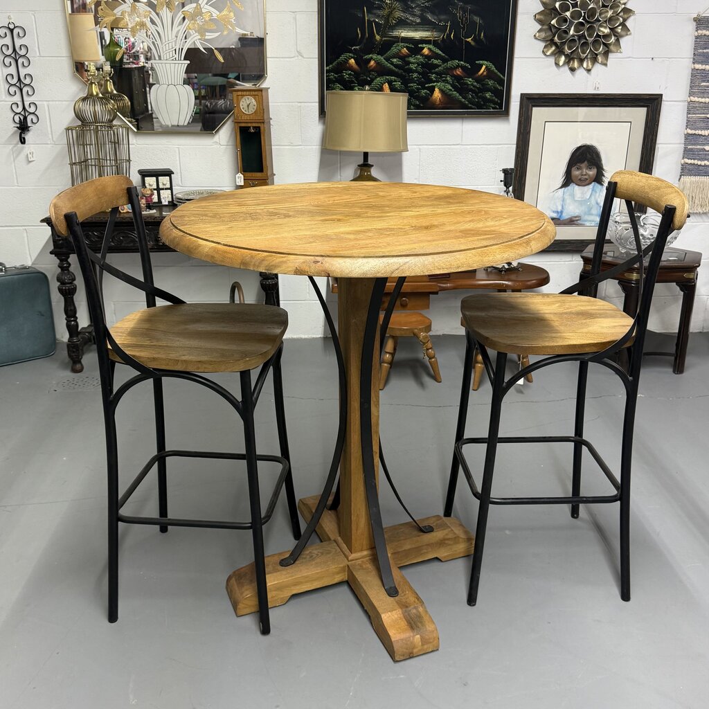 3 PC PIER 1 BRISTRO TABLE WITH STOOLS