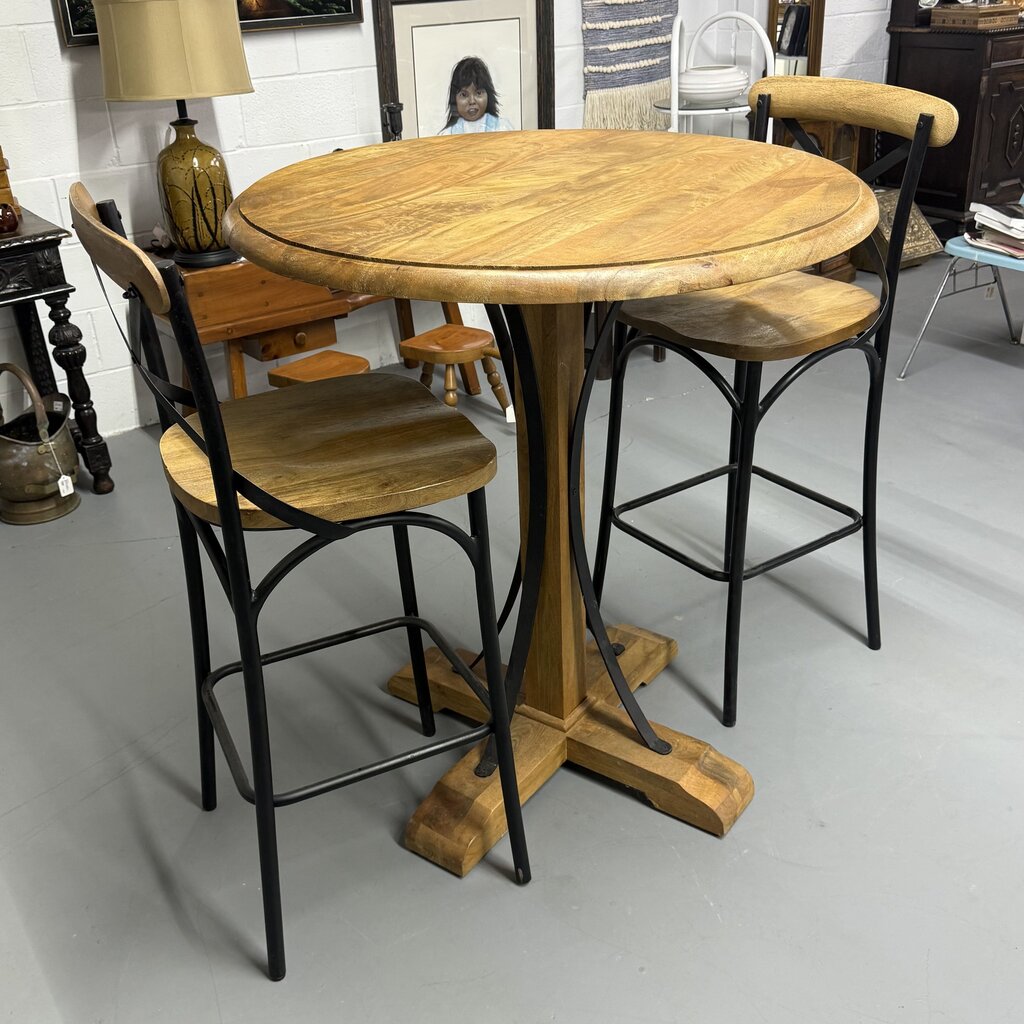 3 PC PIER 1 BRISTRO TABLE WITH STOOLS