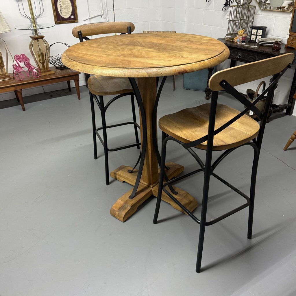 3 PC PIER 1 BRISTRO TABLE WITH STOOLS