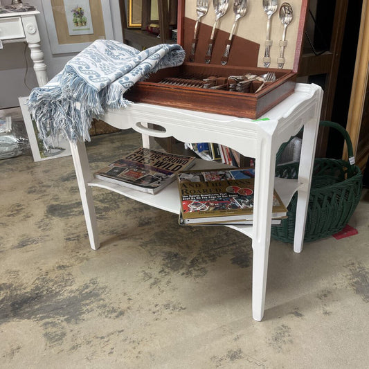 Two Tier White Table