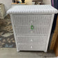 4 DRAWER WHITE WICKER CHEST OF DRAWERS