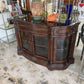 BOWFRONT BUFFET STONE TOP GLASS DOORS