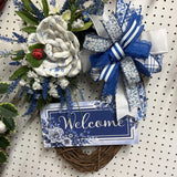 BLUE WELCOME WREATH