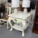 QUEEN ANNE STYLE XL SIDE TABLE W/ DRAWER