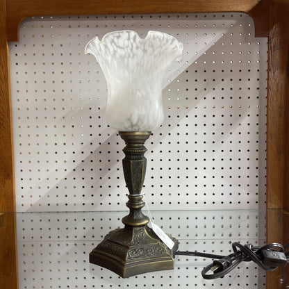 ITALIAN BRONZE TORCHIERE LAMP MURANO GLOBE