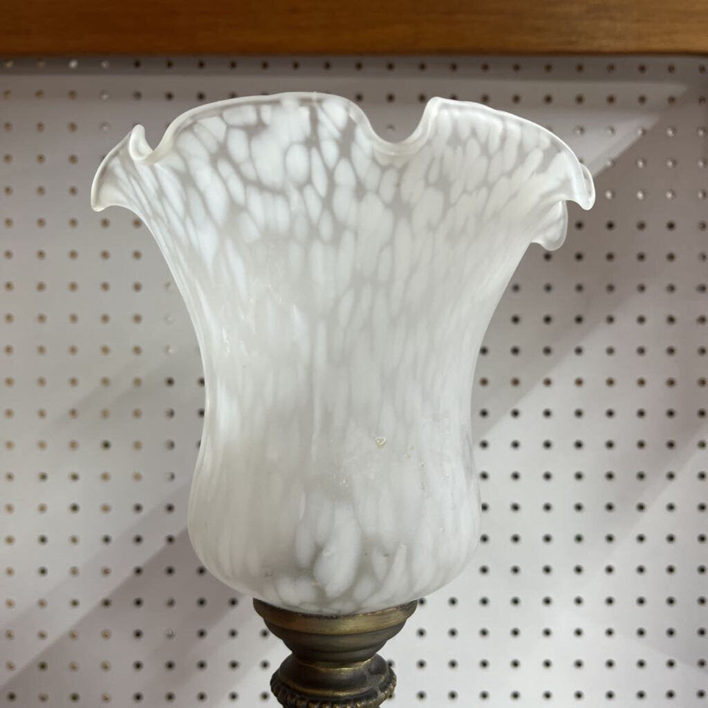 ITALIAN BRONZE TORCHIERE LAMP MURANO GLOBE