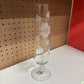 VIN ETCHED GLASS PEDESTAL VASE
