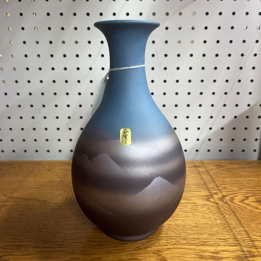 Otagiri Hand Painted Blue Mountain Vase