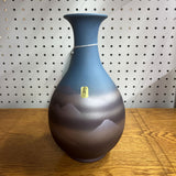 OTAGIRI HAND PAINTED BLUE MOUNTAIN VASE