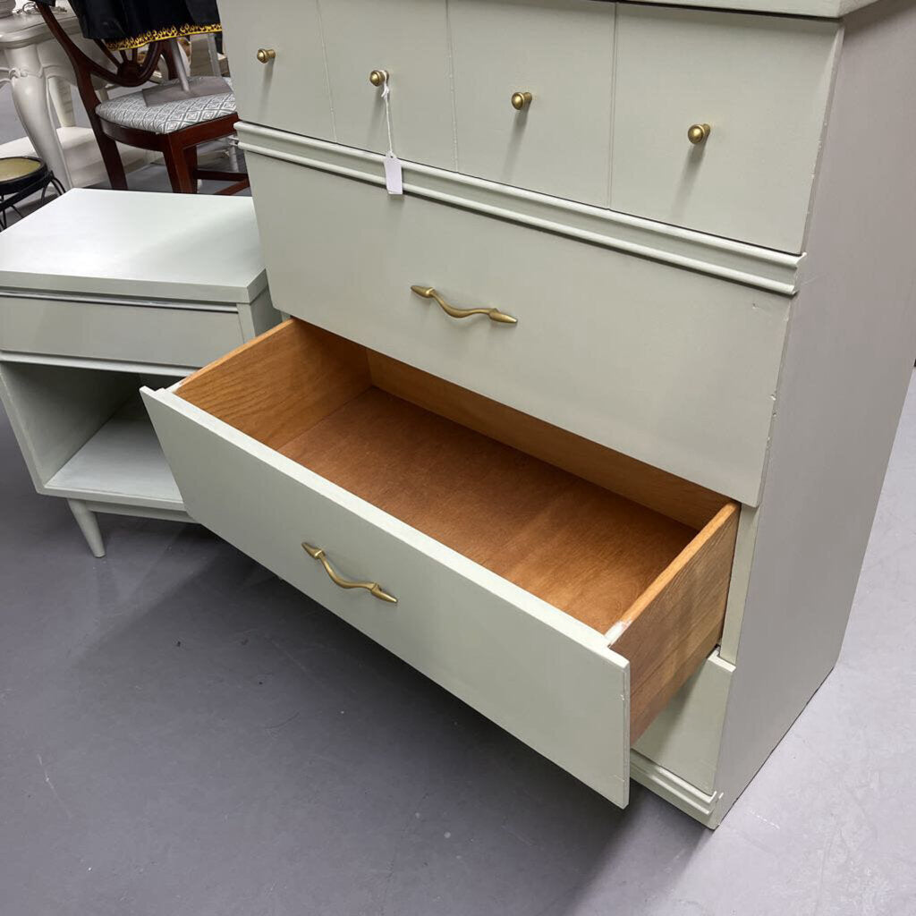MID CENTURY DRESSER /4 DRAWER CHEST & SIDE TABLE SET