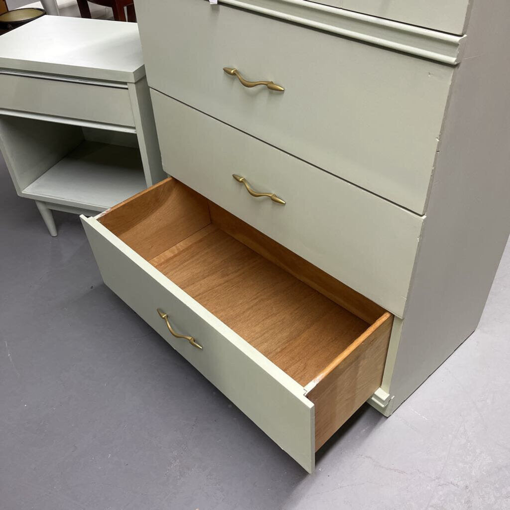 MID CENTURY DRESSER /4 DRAWER CHEST & SIDE TABLE SET