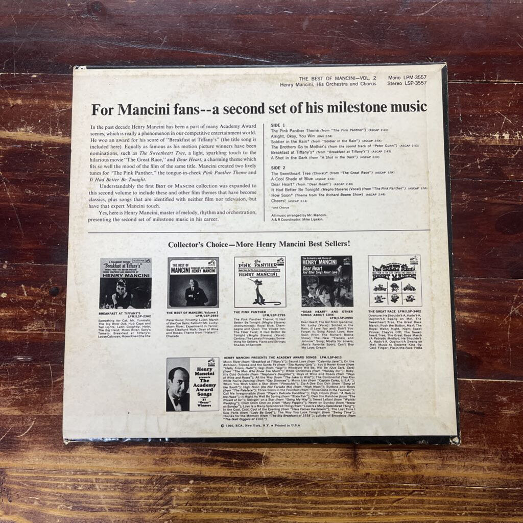Henry Mancini And His Orchestra - The Best Of Mancini Volume 2