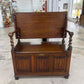 TIGER OAK BARLEY TWIST TABLE AND BENCH