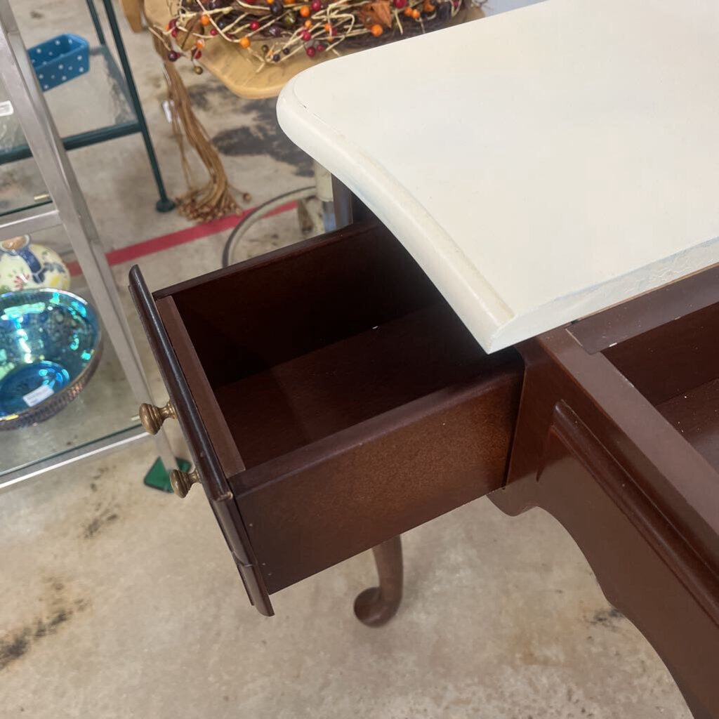 VANITY DESK WITH BEVELED MIRROR
