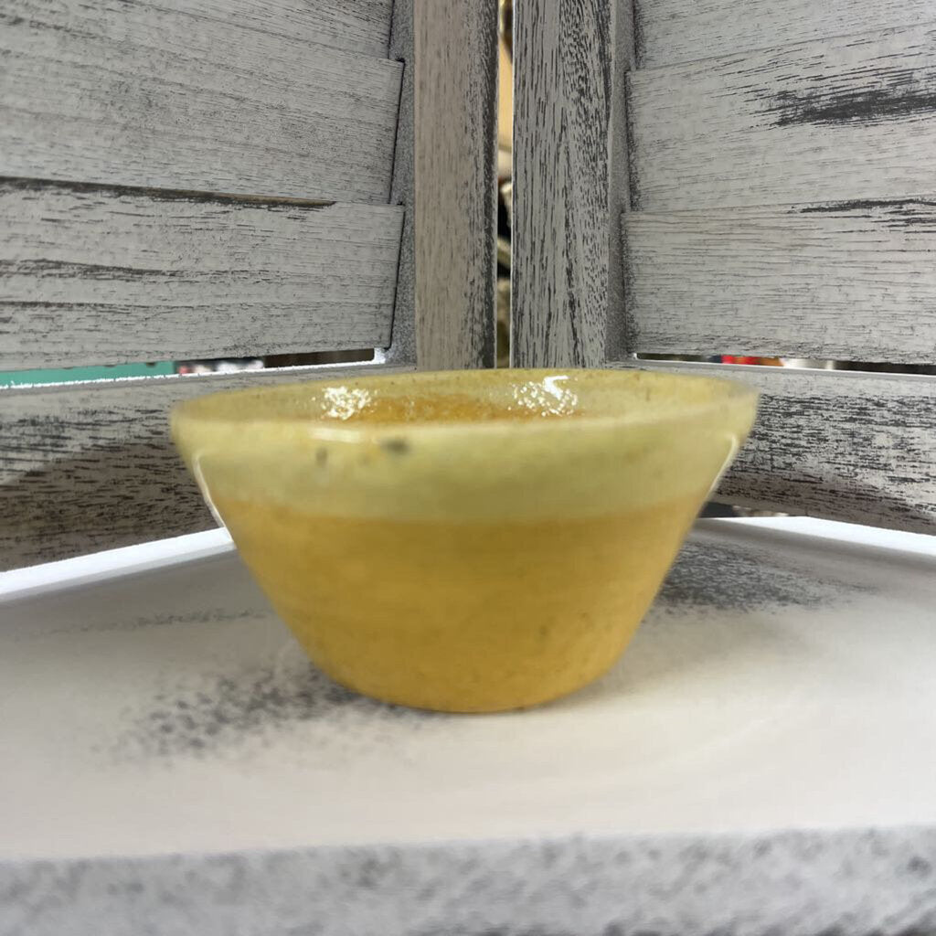 Authentic Studio Pottery Yellow Pinch Bowl