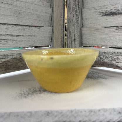 Authentic Studio Pottery Yellow Pinch Bowl