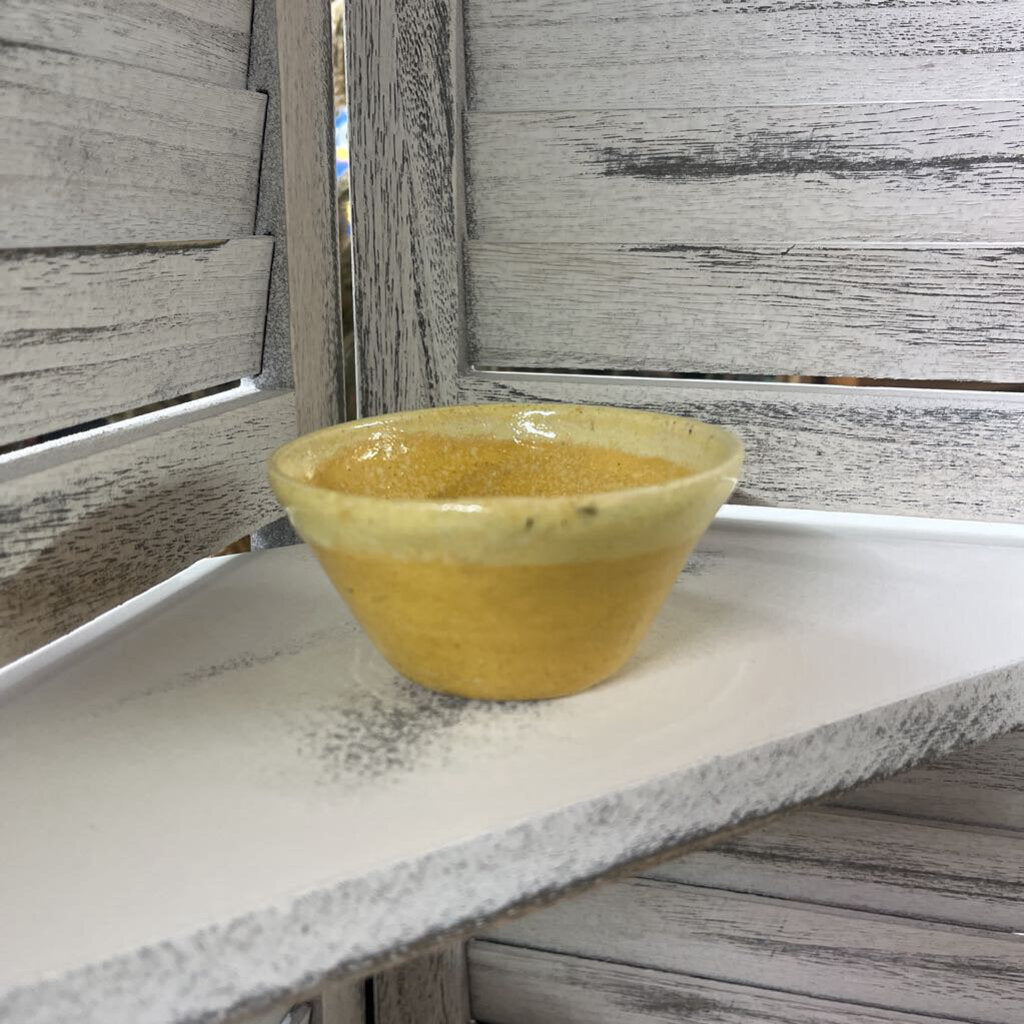 Authentic Studio Pottery Yellow Pinch Bowl