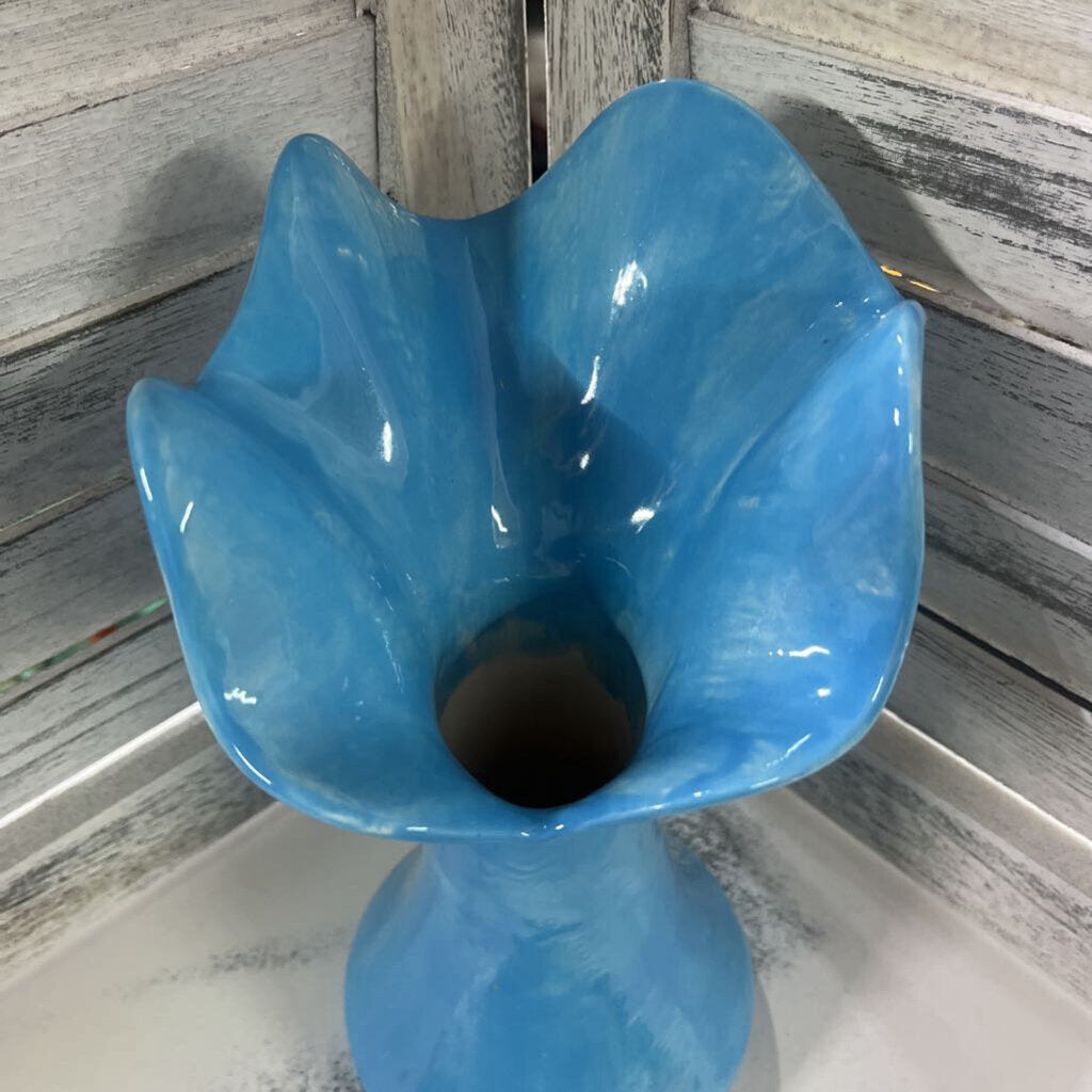 Vintage Mid-Century Studio Ceramic Jack-in-the-Pulpit Vase