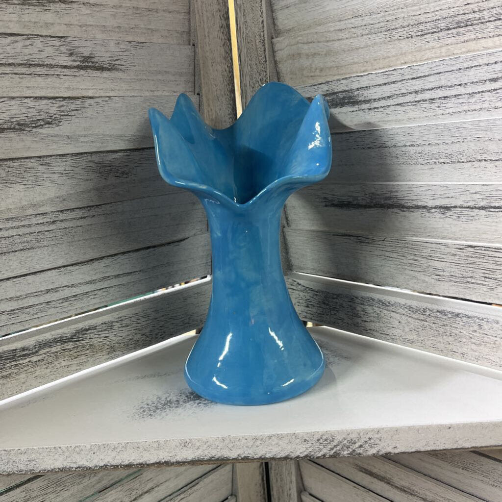 Vintage Mid-Century Studio Ceramic Jack-in-the-Pulpit Vase