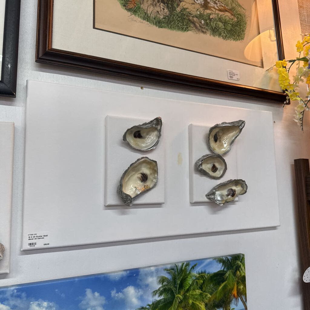 12 X 24 Oyster Shell decor on canvas