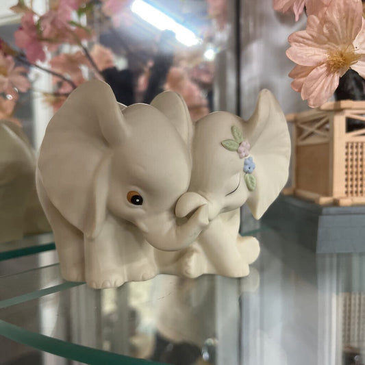 Homco "Elephants in Love" porcelain figurine