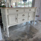 White Ribbed Leg Buffet Natural Top