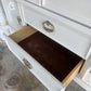 White Ribbed Leg Buffet Natural Top