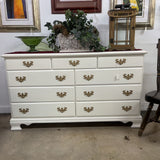 Solid Wood White 9 Drawer Dresser