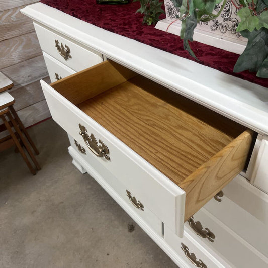 Solid Wood White 9 Drawer Dresser