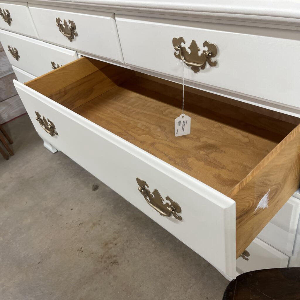 Solid Wood White 9 Drawer Dresser