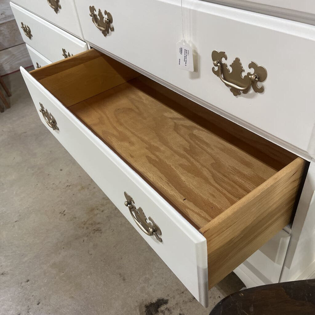 Solid Wood White 9 Drawer Dresser