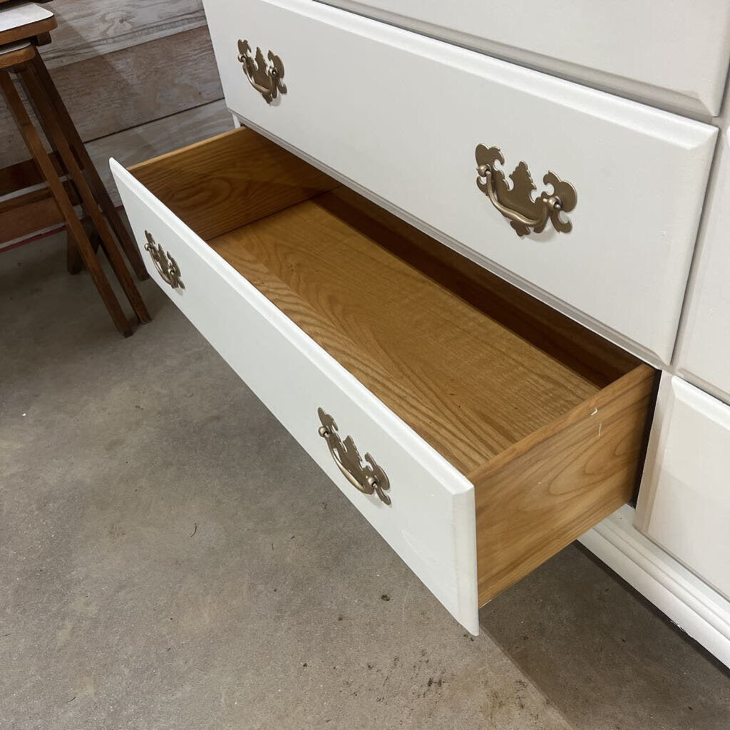 Solid Wood White 9 Drawer Dresser
