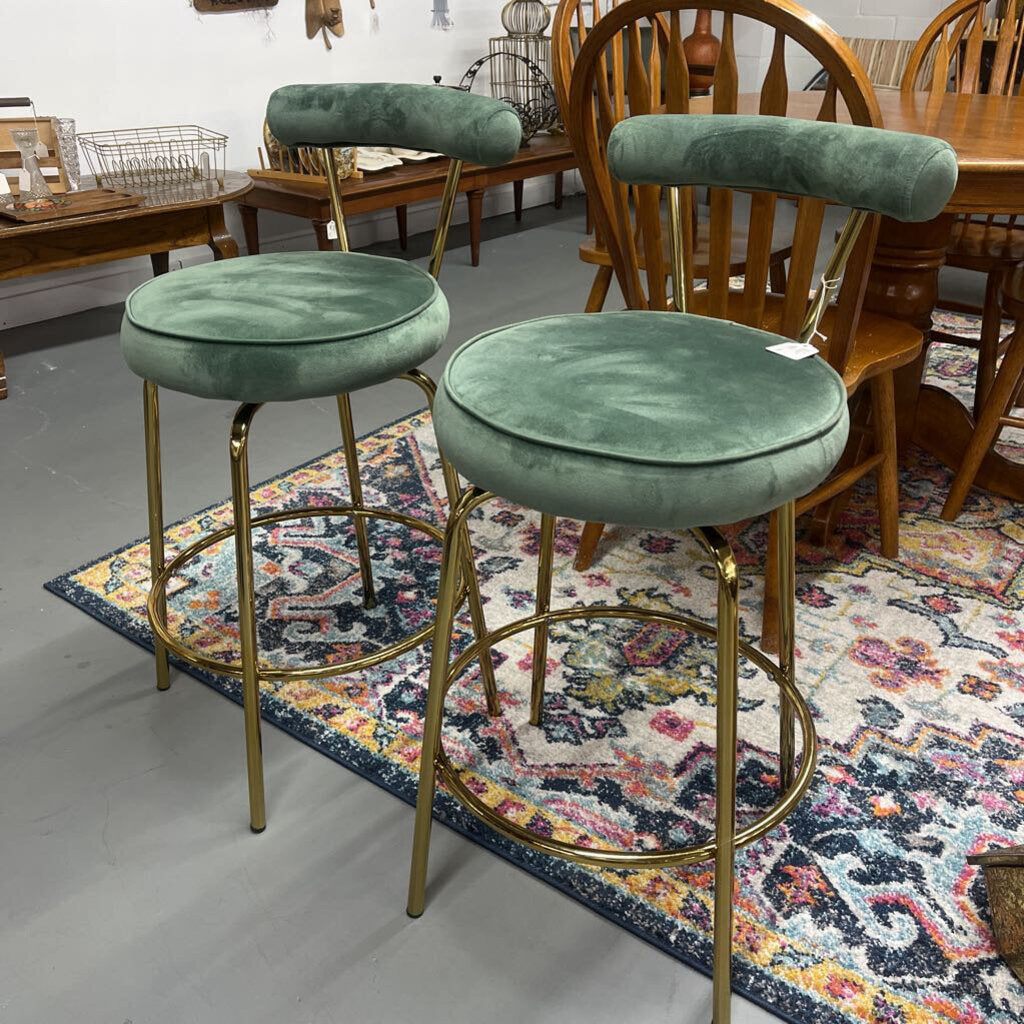 Pair of Green Barstools