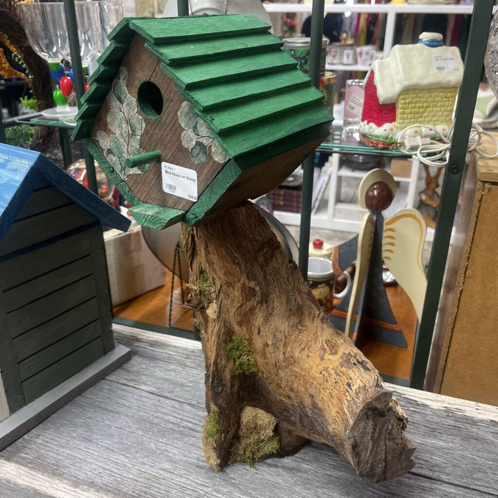 Bird House on Stump