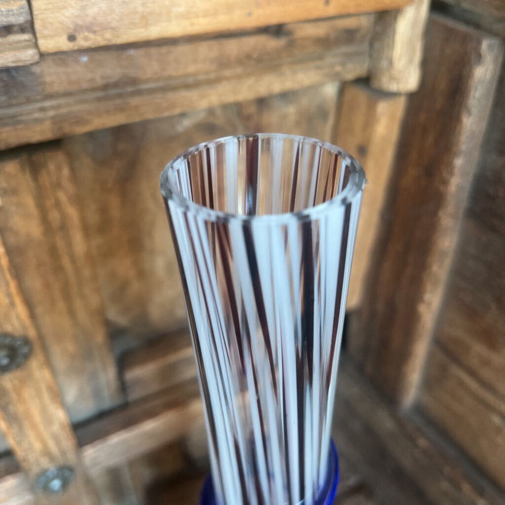 Murano Style Bud Vase Blue Wrap