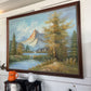 Vintage Mid Century Rustic Mountain Landscape Painting 4'5" x 3'5"
