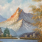 Vintage Mid Century Rustic Mountain Landscape Painting 4'5" x 3'5"