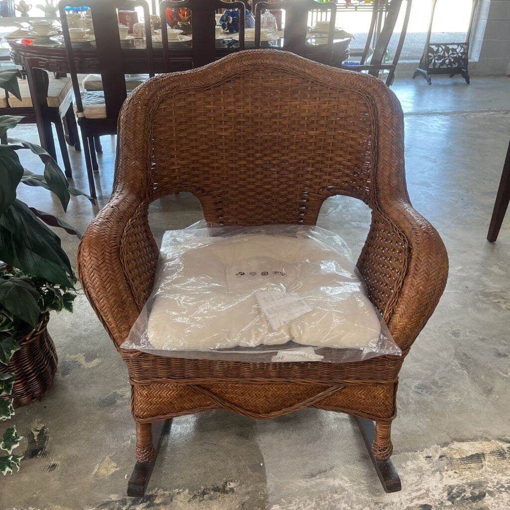 Real Wicker Rocker & Cushion