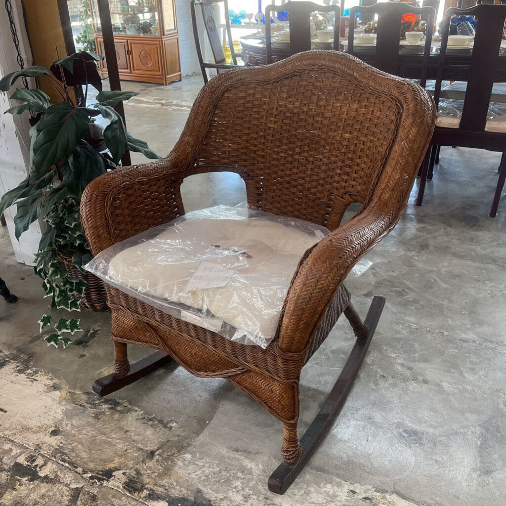 Real Wicker Rocker & Cushion
