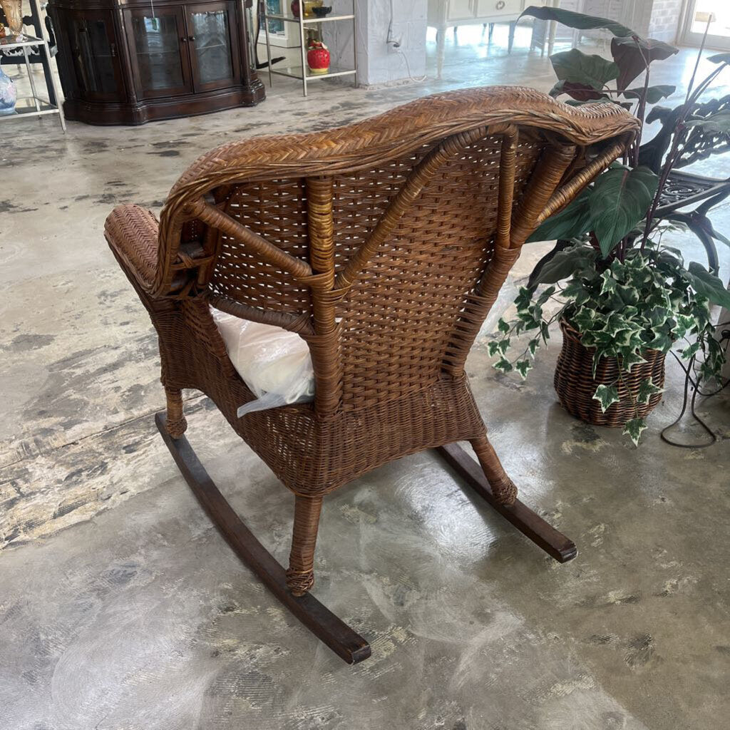 Real Wicker Rocker & Cushion