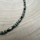 Sterling Melon & Turquoise Bead Choker - 14-inch