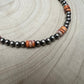 5mm Sterling Pearl and Spiny Oyster necklace - 18 Inch
