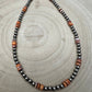 5mm Sterling Pearl and Spiny Oyster necklace - 18 Inch
