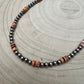 5mm Sterling Pearl and Spiny Oyster necklace - 18 Inch